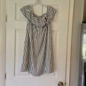 Entro Navy and White Striped Blouse